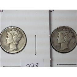 1938-D And 38-S Mercury Dimes