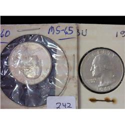 1960 And 1961-D Washington Quarters (UNC)