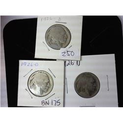 3-1926-D Buffalo Nickels
