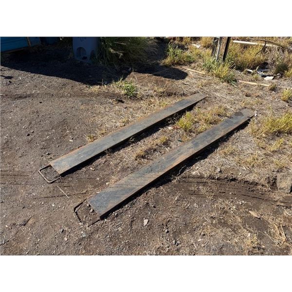 Pair Metal Forklift Extensions 8' L