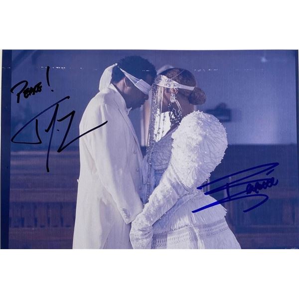 Jay-Z and BeyoncÃ© facsimile signed photo