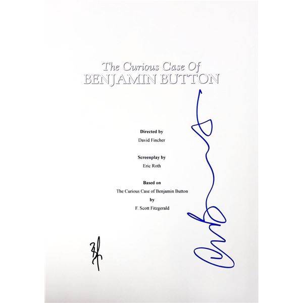 The Curious Case of Benjamin Button signed script cover facsimile signed by Brad Pitt and Cate Blanc