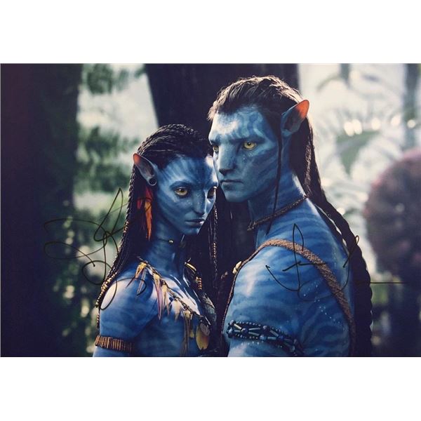 Avatar Sam Worthington and Zoe Saldana facsimile signed movie photo
