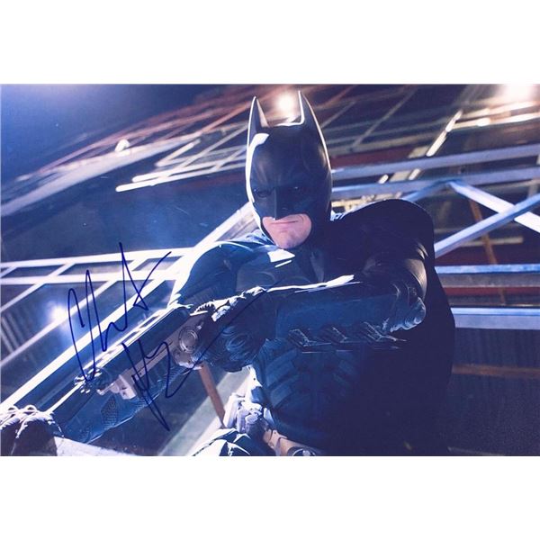 The Dark Knight Rises Christian Bale signed movie photo