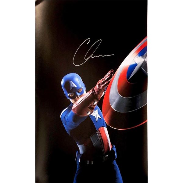 Captain America Chris Evans facsimile signed movie photo