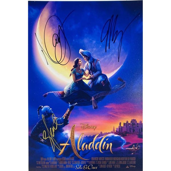 Aladdin cast facsimile signed movie photo