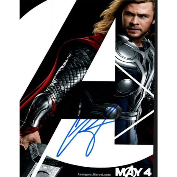 Avengers Chris Hemsworth facsimile signed photo