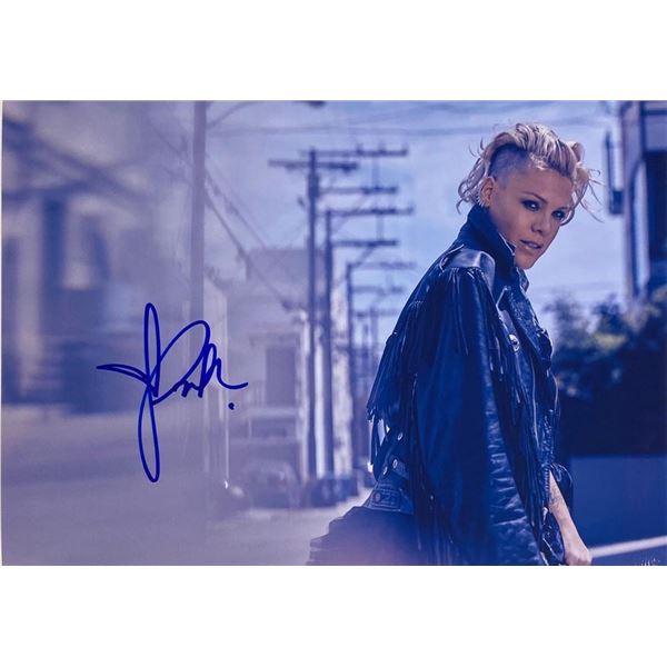 Pink facsimile signed photo