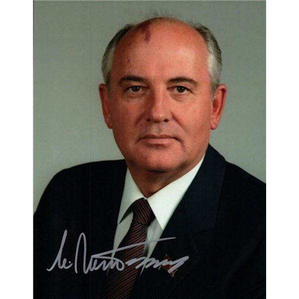 Soviet Union President Mikhail Gorbachev facsimile signed photo