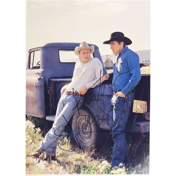 Brokeback Mountain Heath Ledger and Jake Gyllenhaal facsimile signed movie photo