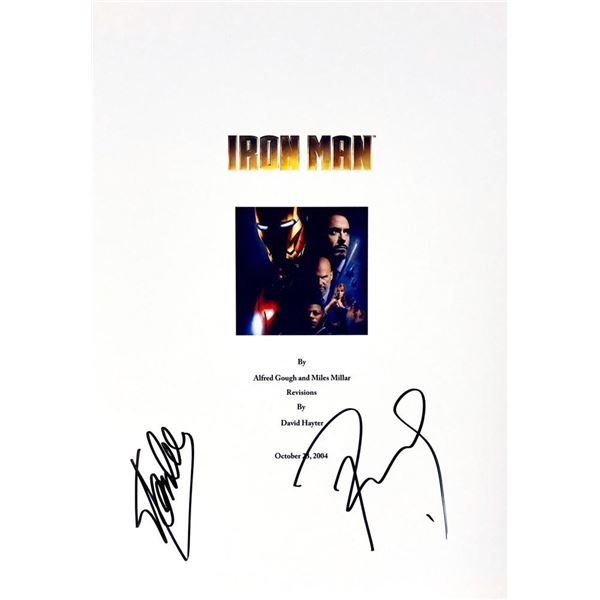 Iron Man Stan Lee and Robert Downey Jr. facsimile signed script cover