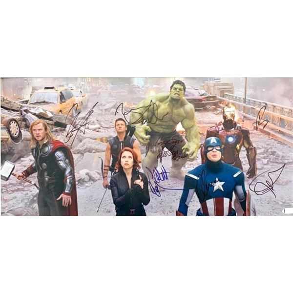 The Avengers cast facsimile signed movie photo