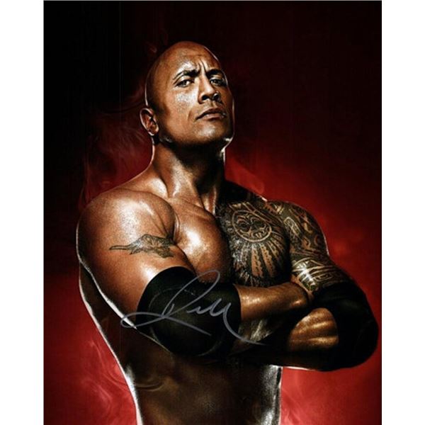 The Rock Dwayne Johnson facsimile signed photo