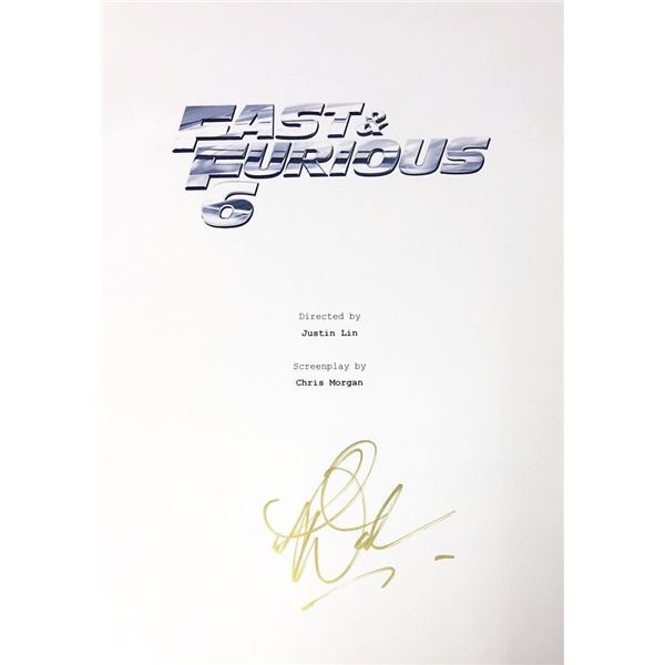 Fast & Furious 6 signed script cover facsimile signed by Paul Walker