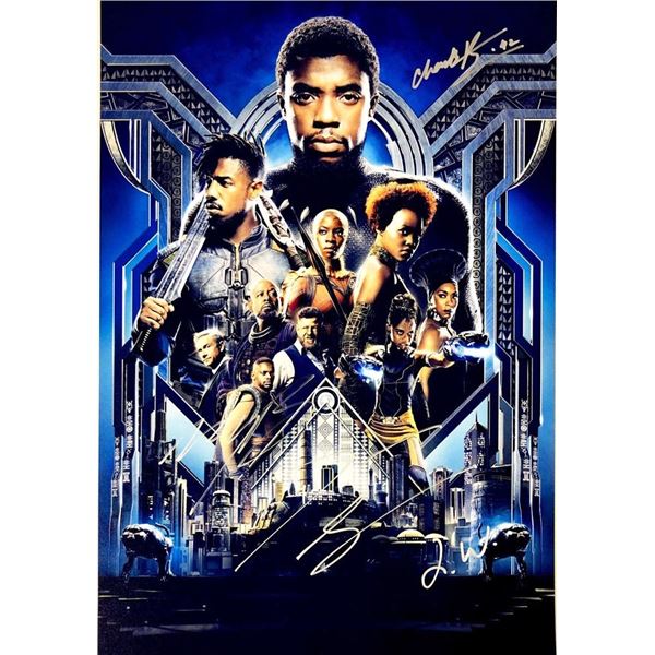 Black Panther cast signed movie photo