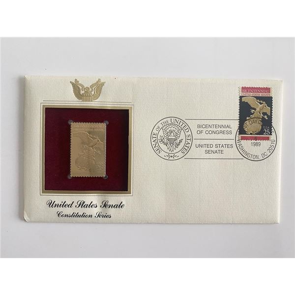 United States Senate Constitution Series Gold Stamp Replica First Day Cover