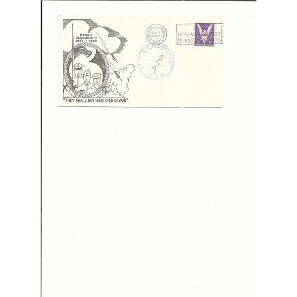 Honolulu, Hawaii - First Day Cover - WWII - 1942