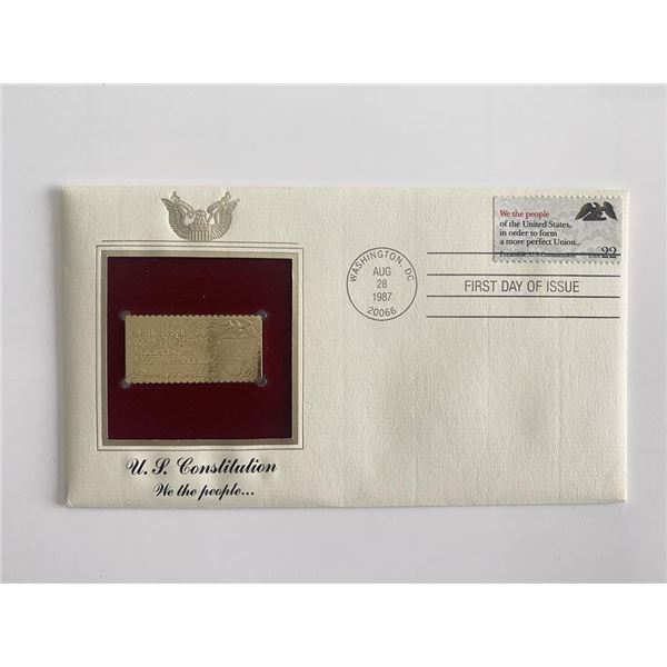 U.S. Constitution We the People Gold Stamp Replica First Day Cover