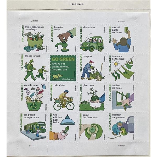 2011 Go Green stamp set of 16