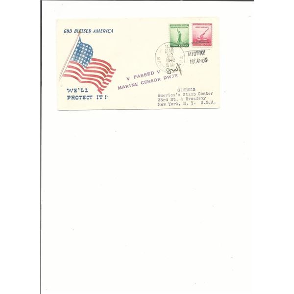 Marine Corps - First Day Cover - Passed Censor - 1942