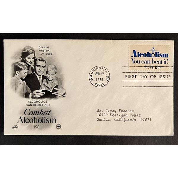 Combat Alcoholism First Day Cover