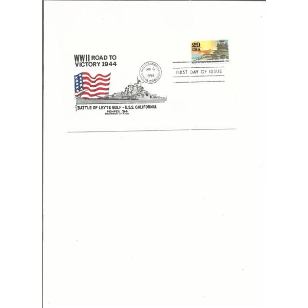 U.S.S. Normandy - First Day Cover - WWII Road to Victory - 1994