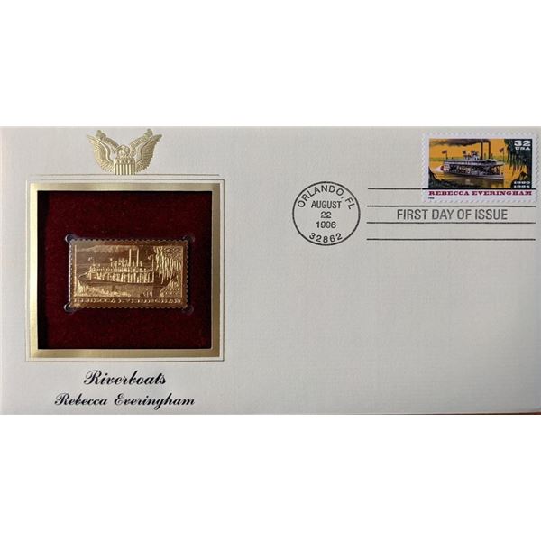 Riverboats Rebecca Everingham Gold Stamp Replica First Day Cover