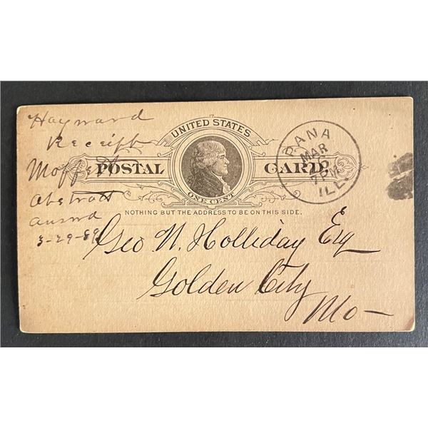 United States 1889 post card