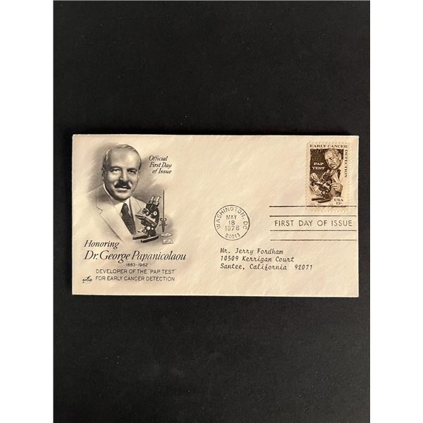 Dr. George Papanicolaou Pap Test Creator First Day Cover