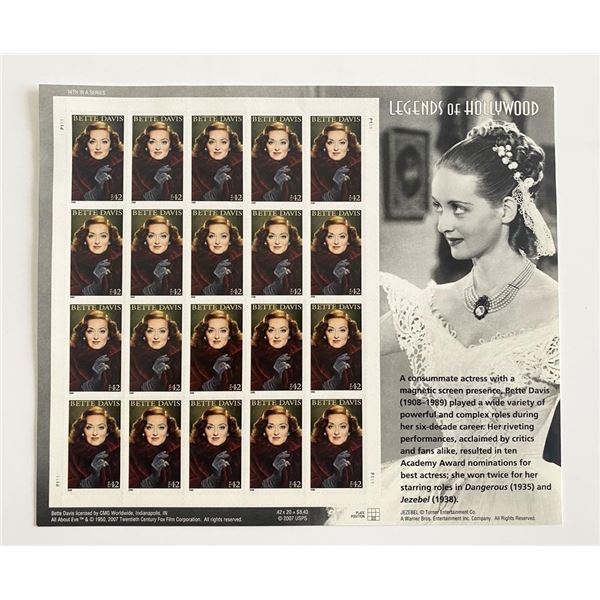 Bette Davis Legends of Hollywood  Stamp Set