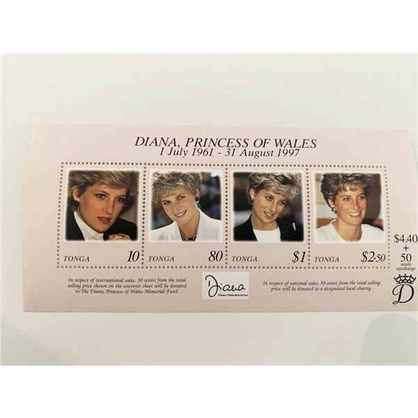 Tonga Diana Princess of Wales commemorative stamp set