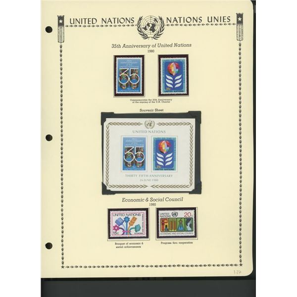United Nations New York Stamps 1980