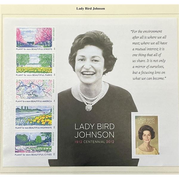2012 Lady Bird Johnson stamp set of 6
