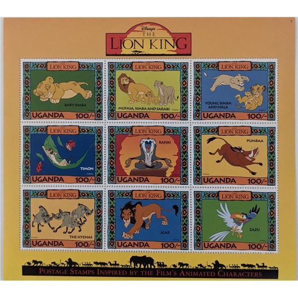 Disney's The Lion King Stamp Sheet - Uganda