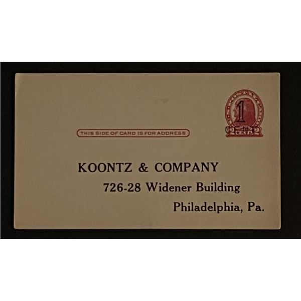 Vintage Koontz & Company Stamped Post Card