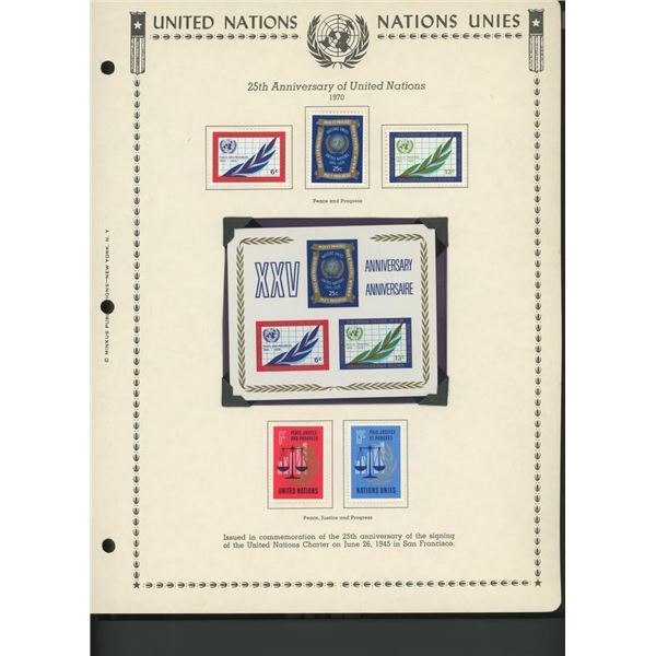 United Nations New York Stamps 1970