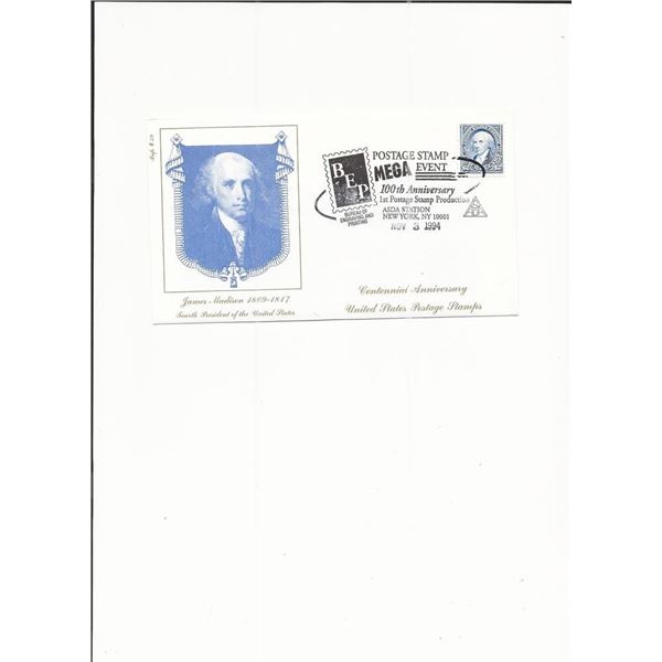 Postage Stamp Mega Event - 100th Anniversary 1st Postage Stamp Production - First Day Cover - NY, NY