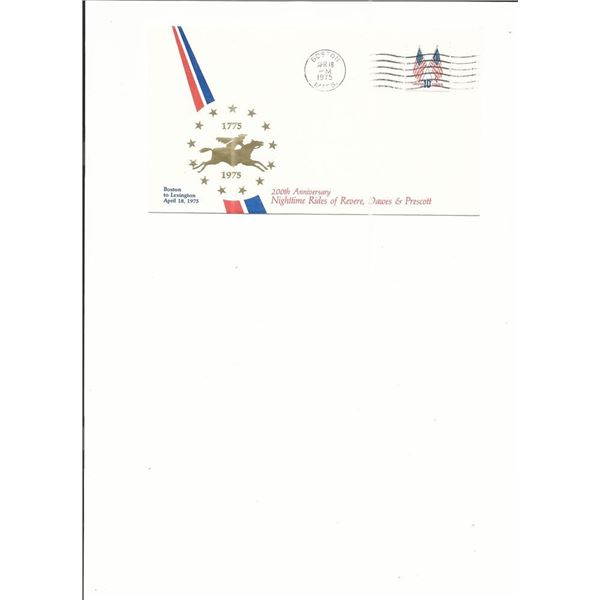Boston, MA - First Day Cover - 200th Nighttime Rides of Revere, Dawes & Prescott - 1975