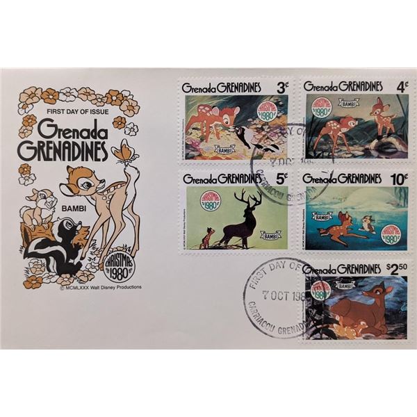 Grenada 1980 Bambi Souvenir First Day Cover