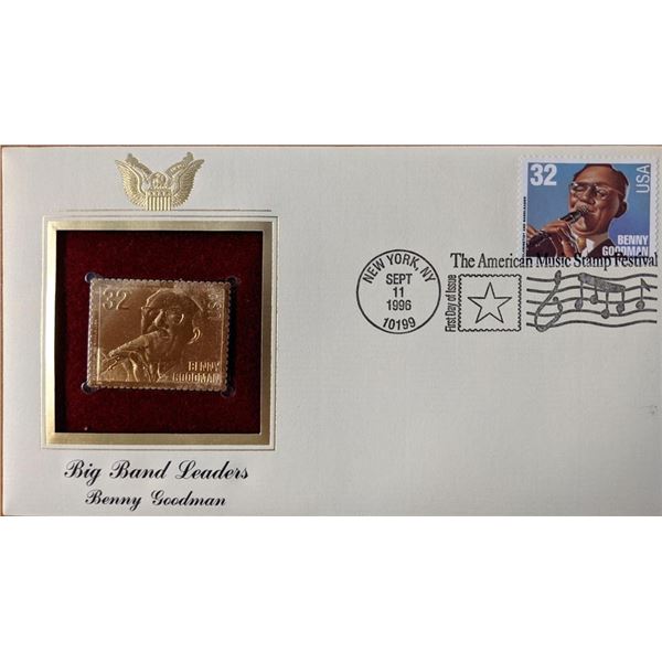 Big Band Leaders Benny Goodman Gold Stamp Replica First Day Cover