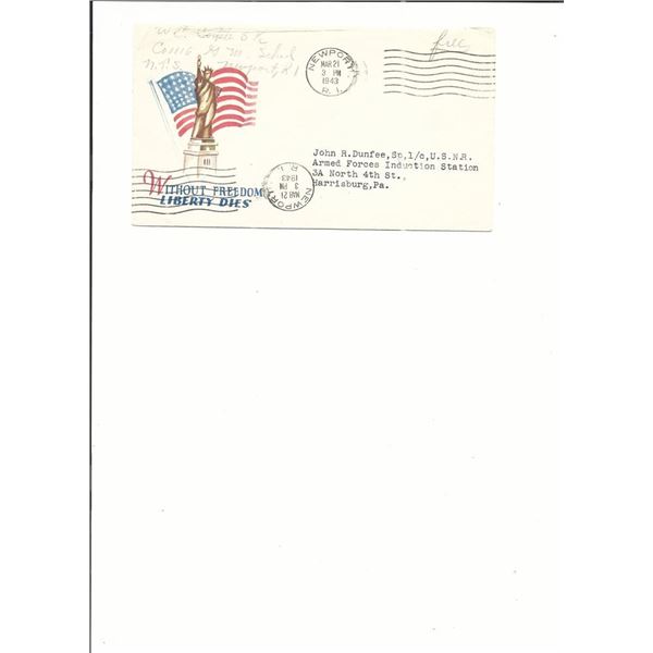 Newport, R.I. - Free Franked Cover - 1943