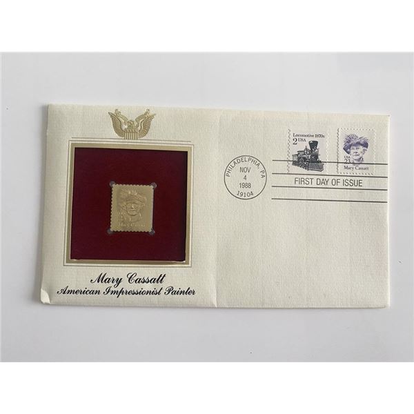Mary Cassatt American Impressionist Painter Gold Stamp Replica First Day Cover
