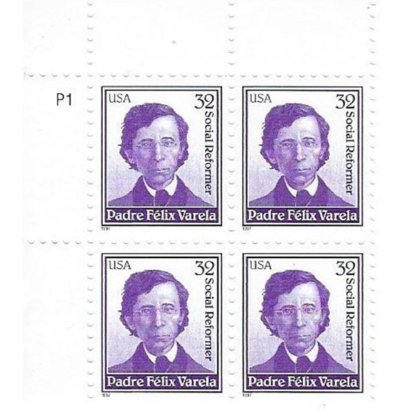Social Reformer Padre Felix Varela stamps plate block