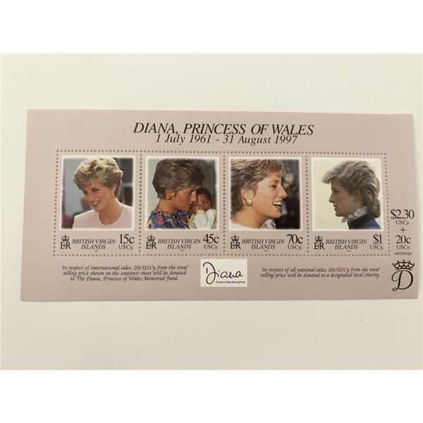 British Virgin Islands Diana Princess of Wales commemorative stamp set