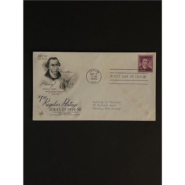 1955 Patrick Henry Missouri First Day Cover