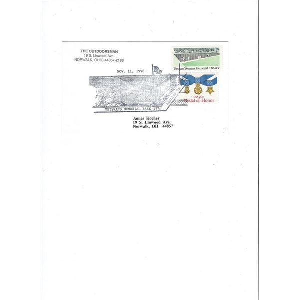 Seiling, OK - First Day Cover - Veterans Memorial Park Station - 1996