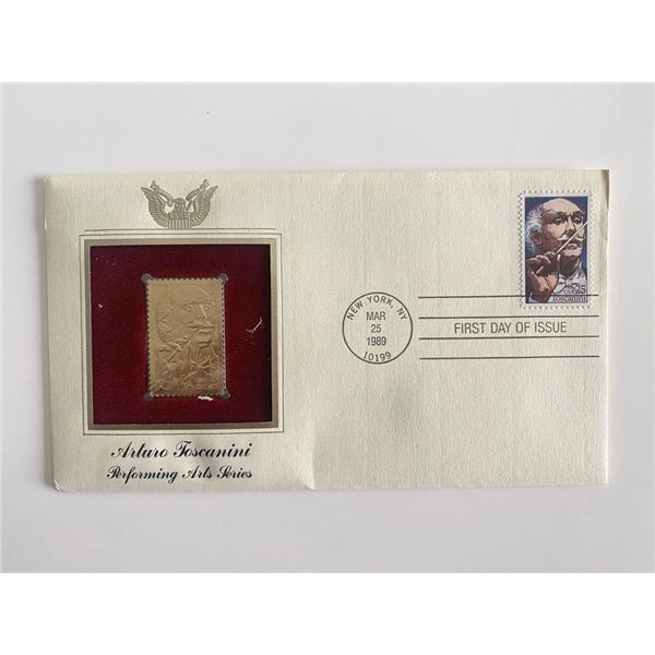 Arturo Toscanini Performing Arts Series Gold Stamp Replica First Day Cover