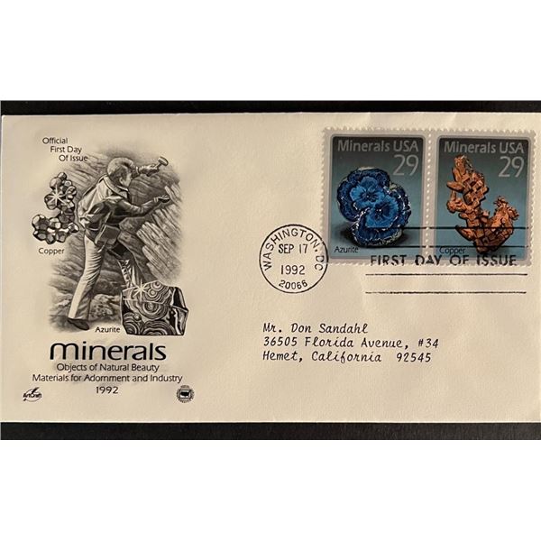 Minerals First Day Cover.