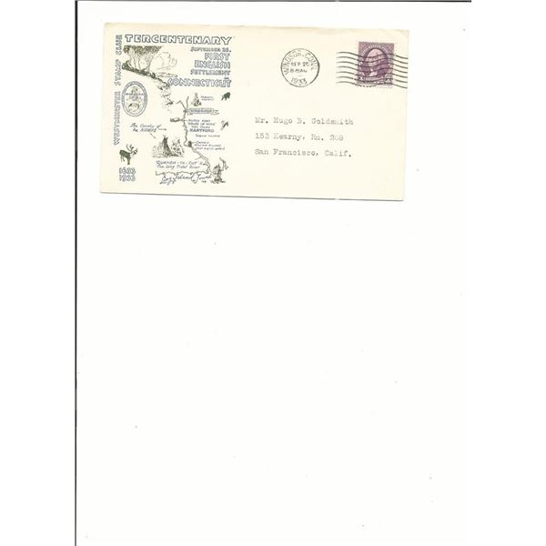 Windsor, CT. Tercentenary  - First English Settlement - First Day Cover - 1933