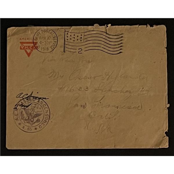 1918 WWI Military YMCA First Day Cover
